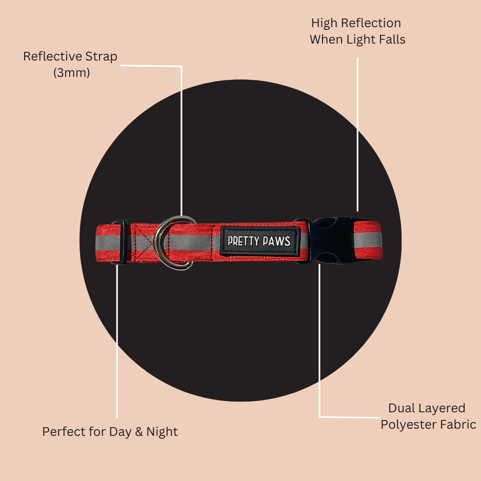 Red Non-Padded Reflective Collar