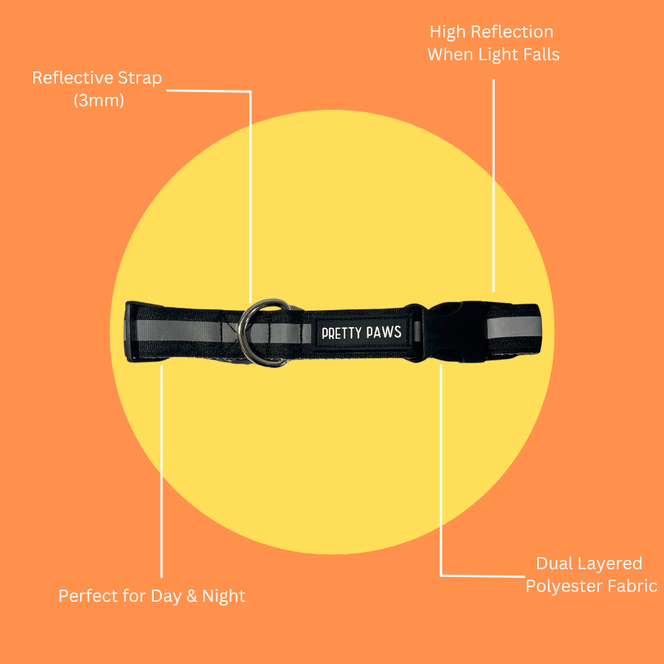 Black Non-Padded Reflective Collar