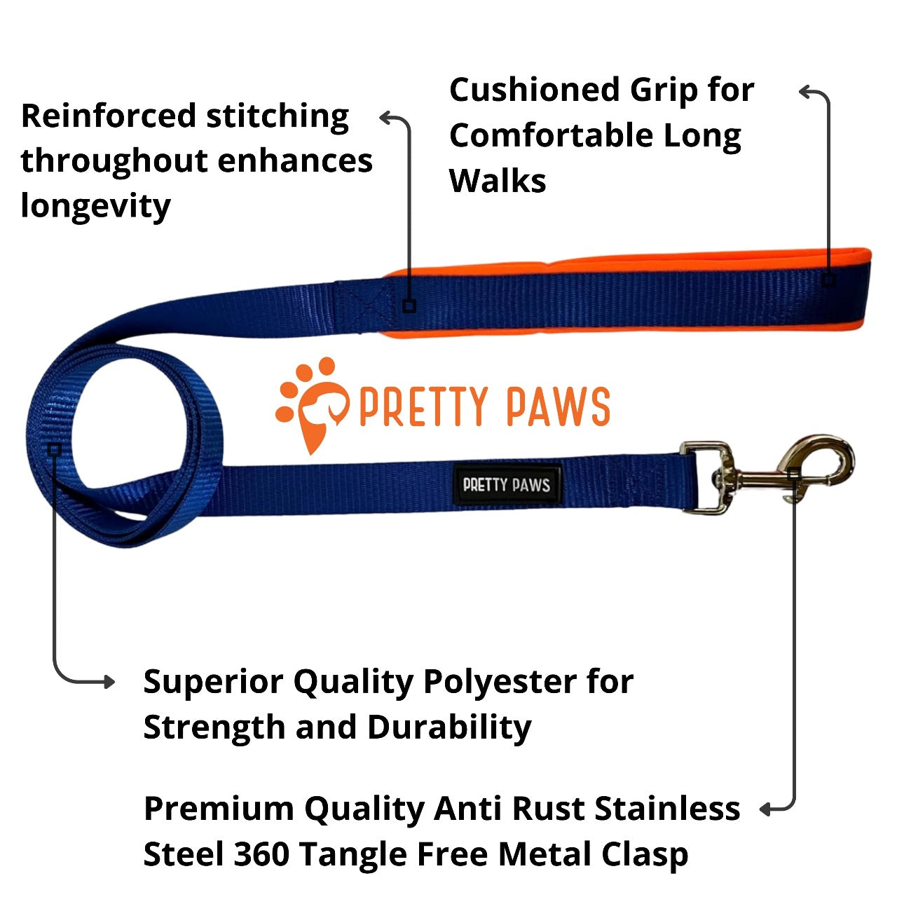 Solid Blue Dog Leash