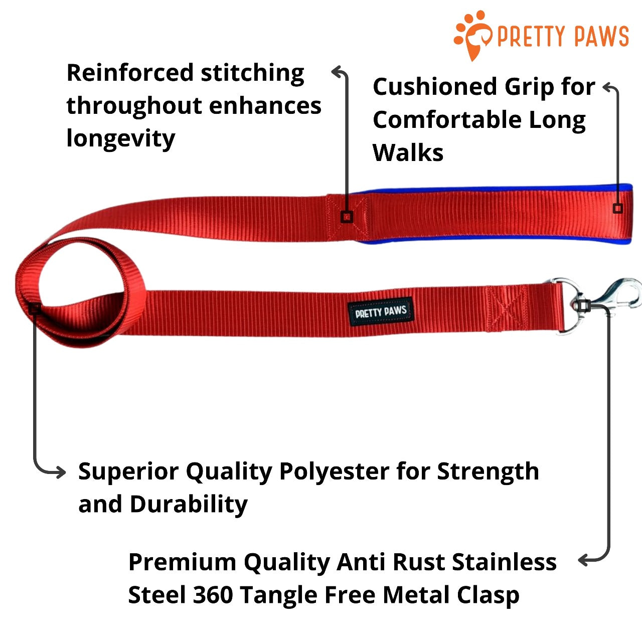 Solid Red Collar & Leash Set for Dogs