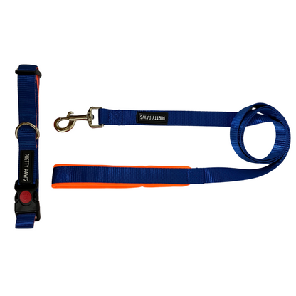 Solid Blue Collar & Leash Set for Dogs