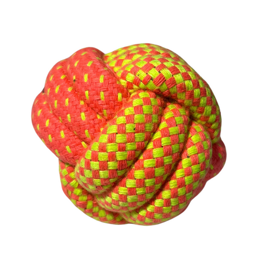 Interactive Rope Large Pink Ball Toy for Dogs & Cats