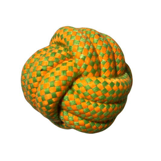 Interactive Rope Large Orange Ball Toy for Dogs & Cats