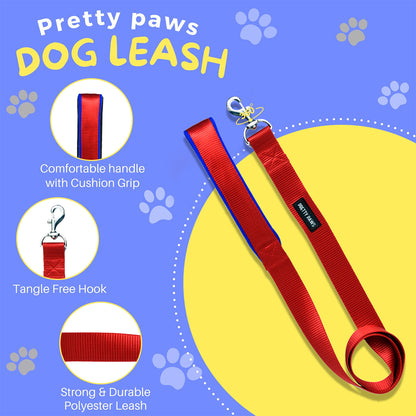 Solid Red Collar & Leash Set for Dogs