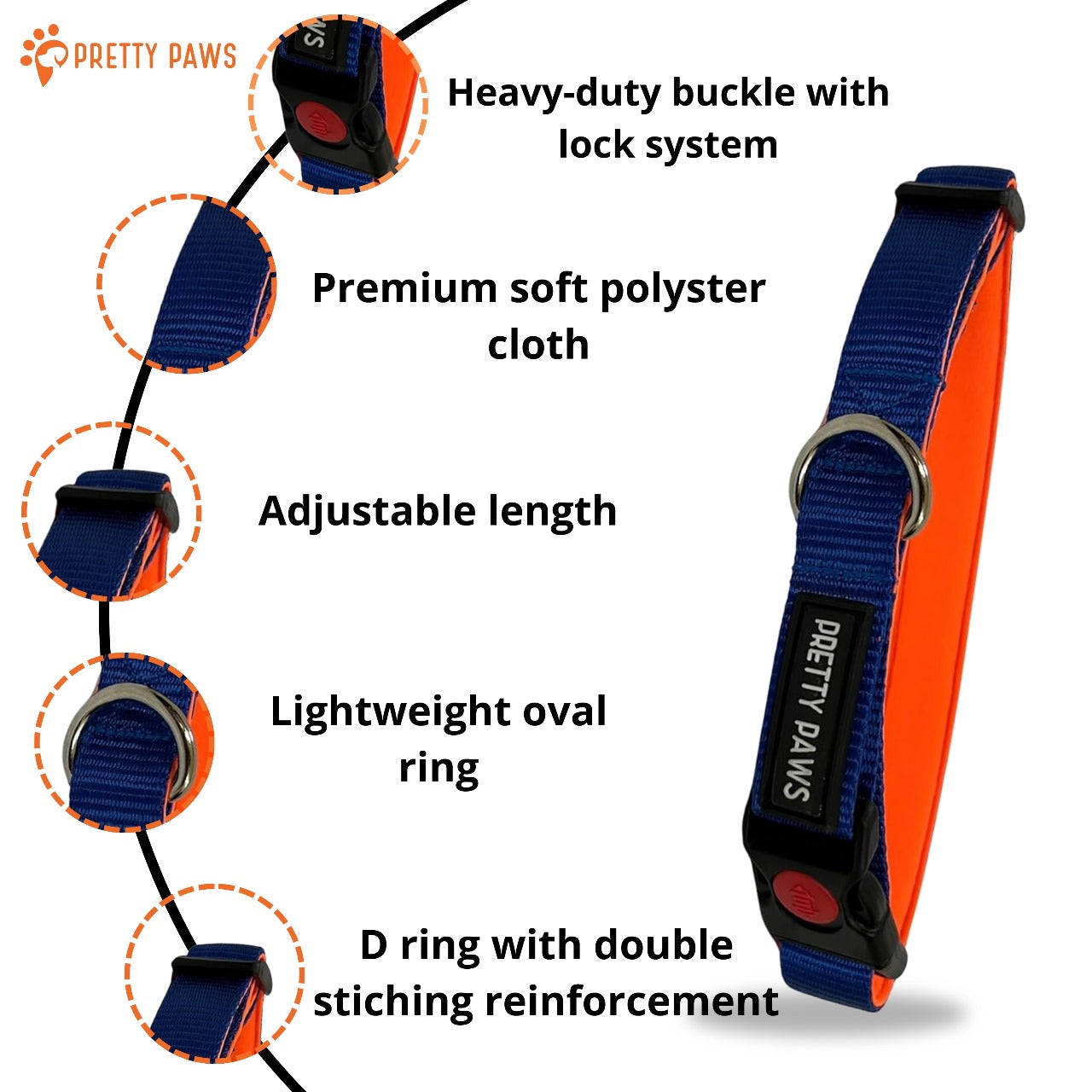 Solid Blue Collar & Leash Set for Dogs