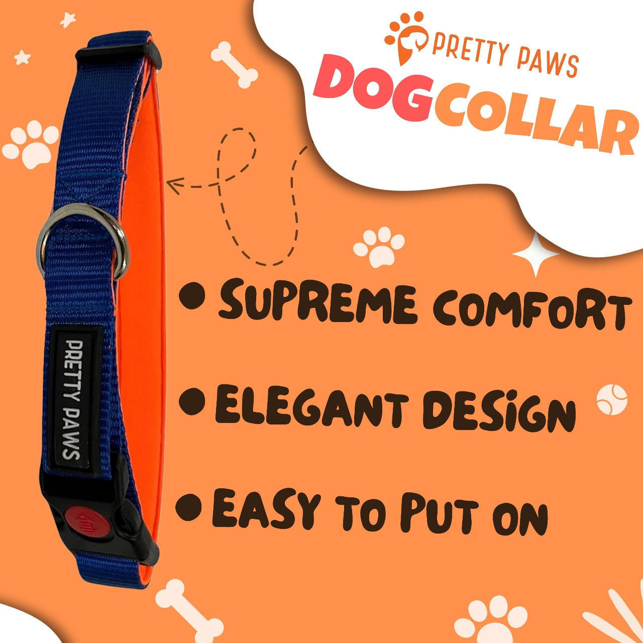 Solid Blue Collar & Leash Set for Dogs