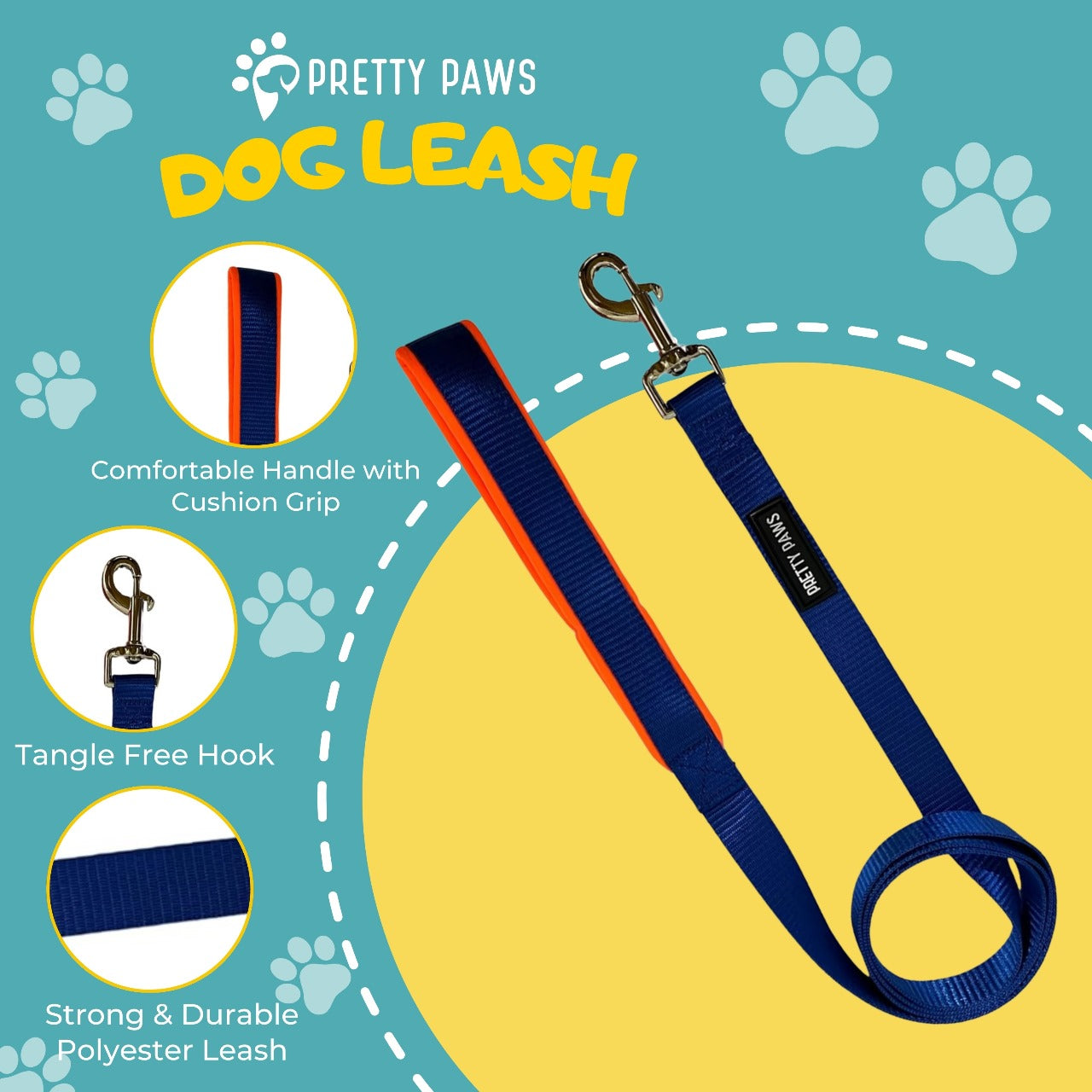 Solid Blue Collar & Leash Set for Dogs