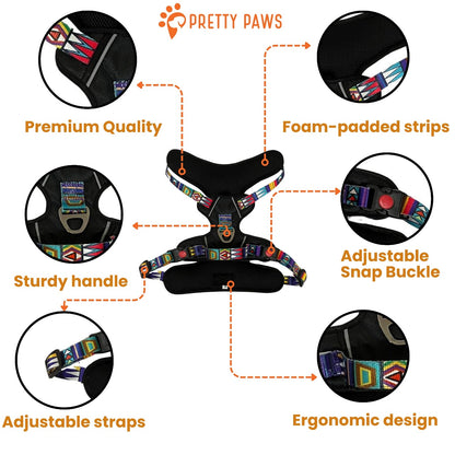 Black Printed Full Body Dog Harness