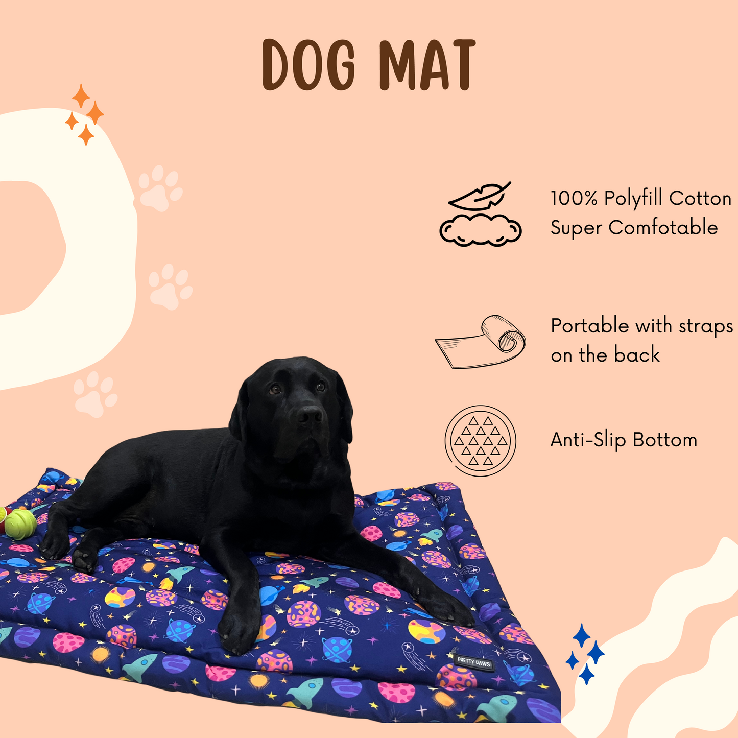 Space Themed Dog Mat