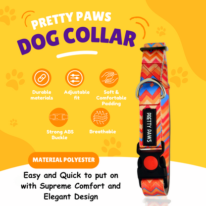 Printed Red Collar & Leash Set for Dogs