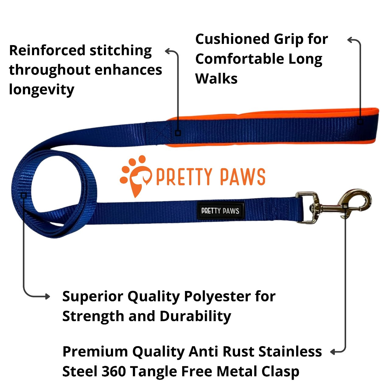 Solid Blue Collar & Leash Set for Dogs