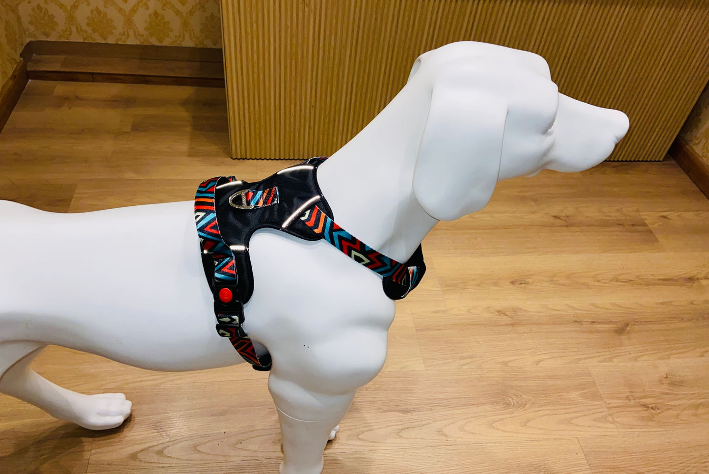 Black Printed Full Body Dog Harness